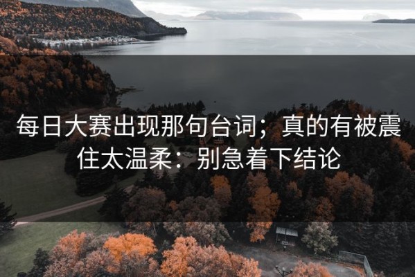 每日大赛出现那句台词；真的有被震住太温柔：别急着下结论