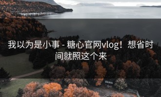 我以为是小事 - 糖心官网vlog！想省时间就照这个来